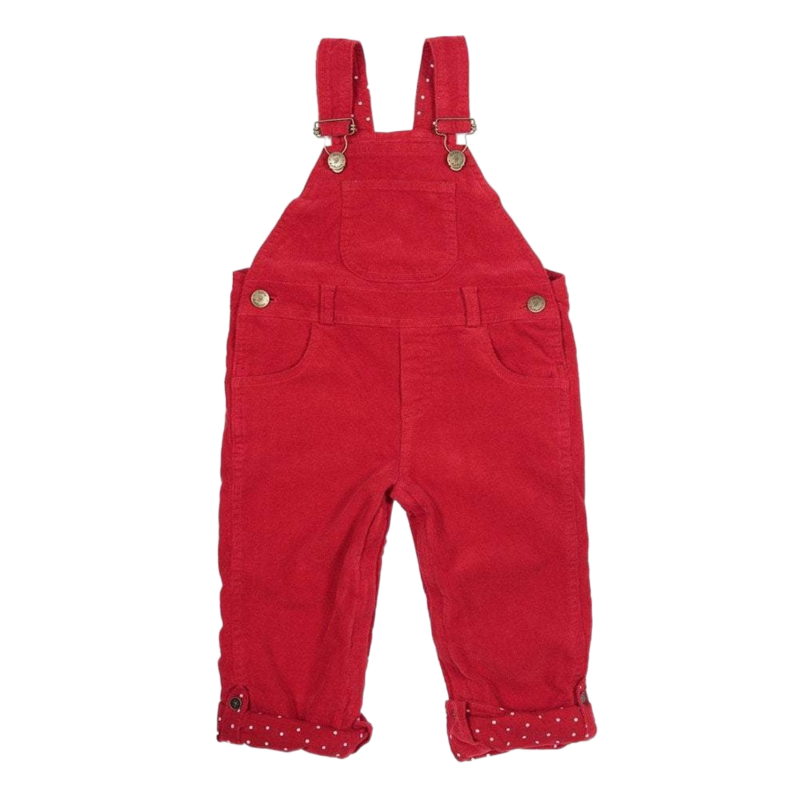 Dotty Dungarees Red Corduroy Dungarees