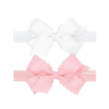 Wee Ones Wee Ones 2pk Mini Lt Pink/White Scallop Multi Pack