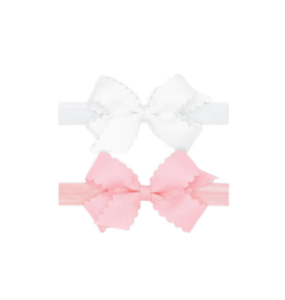 Wee Ones Wee Ones 2pk Mini Lt Pink/White Scallop Multi Pack