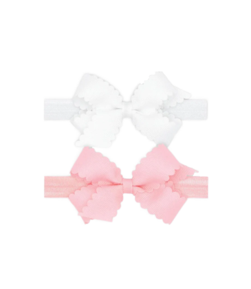 Wee Ones Wee Ones 2pk Mini Lt Pink/White Scallop Multi Pack