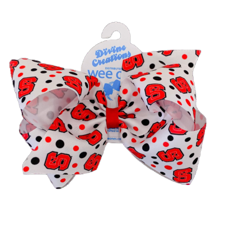 Wee Ones Wee Ones King NC State Logo Print Bow