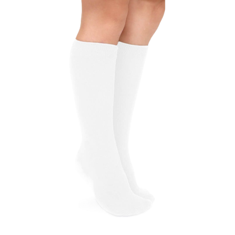 Jefferies Socks Jefferies Socks Cotton Knee High Socks 2 Pair - White