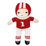 Zubels Zubels 7" Football Player Knit Rattle - Red & White
