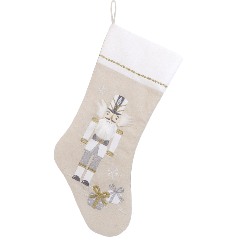 Mon Ami White Nutcracker Stocking
