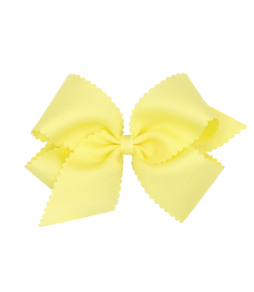 Wee Ones Wee Ones Medium Light Yellow Scallop Edge Bow