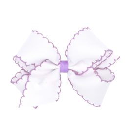Wee Ones Wee Ones King White/Light Orchid Moonstitch Bow