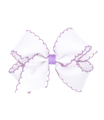 Wee Ones Wee Ones King White/Light Orchid Moonstitch Bow