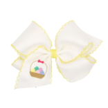 Wee Ones Wee Ones King White w/ Embroidered Easter Basket Bow