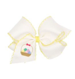 Wee Ones Wee Ones King White w/ Embroidered Easter Basket Bow
