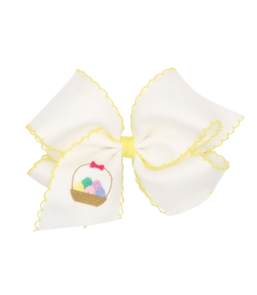 Wee Ones Wee Ones King White w/ Embroidered Easter Basket Bow