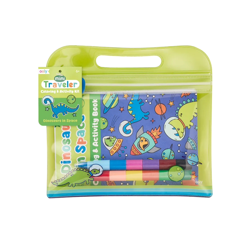 Ooly Ooly Mini Traveler Coloring & Activity Kit - Dinosaurs in Space
