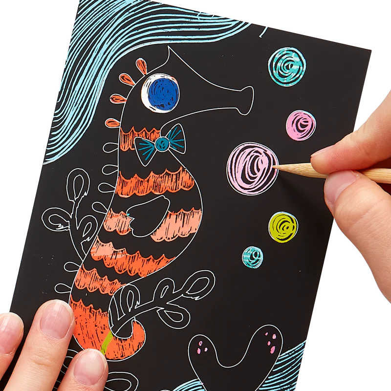 Ooly Farm Animals Scratch & Scribble Mini Art Kit