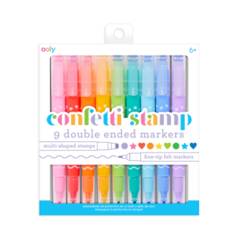 Ooly Ooly Confetti Stamp Double-Ended Markers - Set of 9