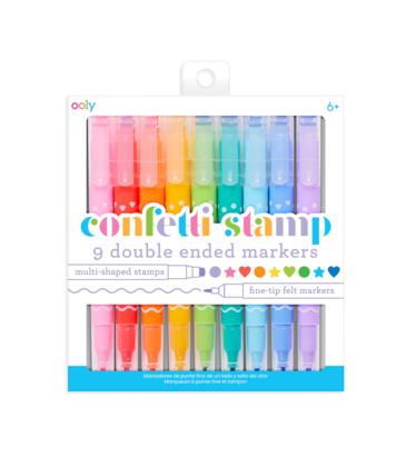 Ooly Ooly Confetti Stamp Double-Ended Markers - Set of 9