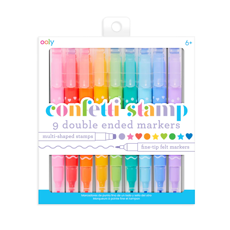 Ooly Ooly Confetti Stamp Double-Ended Markers - Set of 9