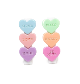 Lilies & Roses Multi Candy Hearts Alligator Clips