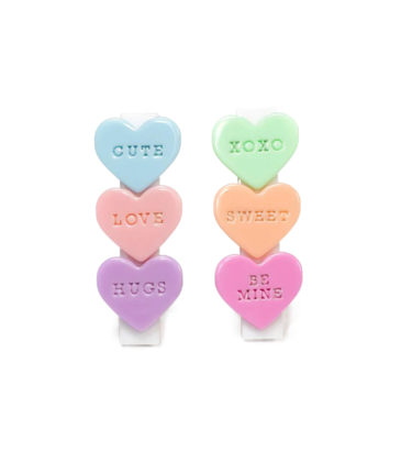 Lilies & Roses Multi Candy Hearts Alligator Clips