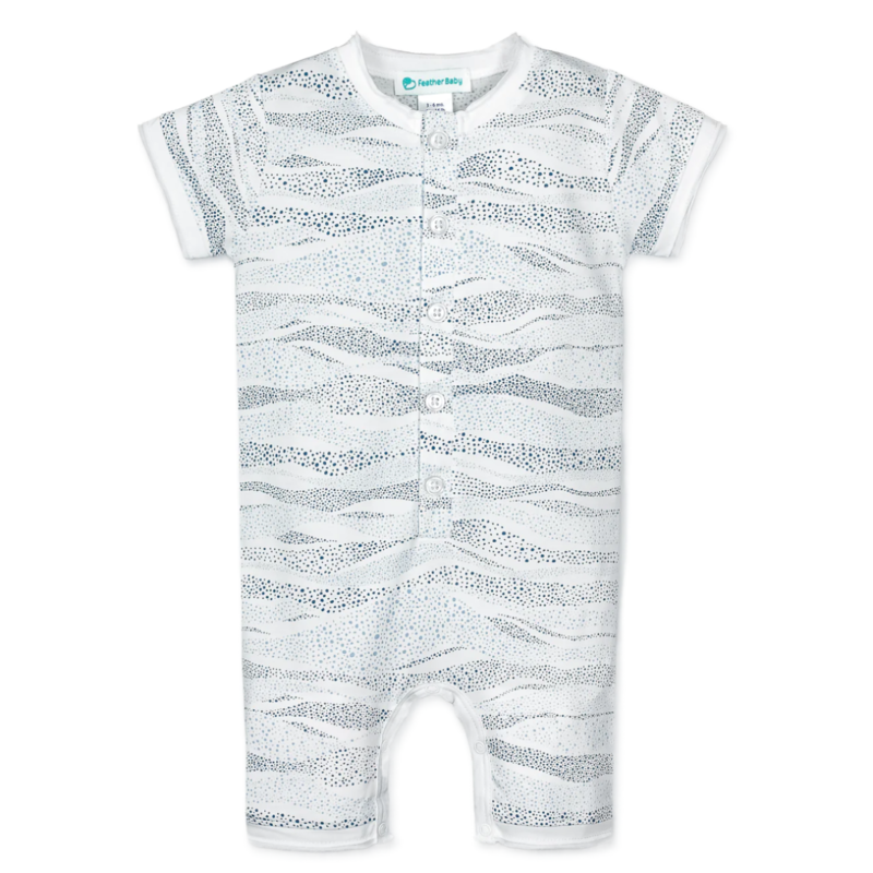 Feather Baby Feather Baby Bubbly Waves Henley Romper