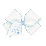 Wee Ones Wee Ones Small Millennium Blue Lil Sis Emb Bow