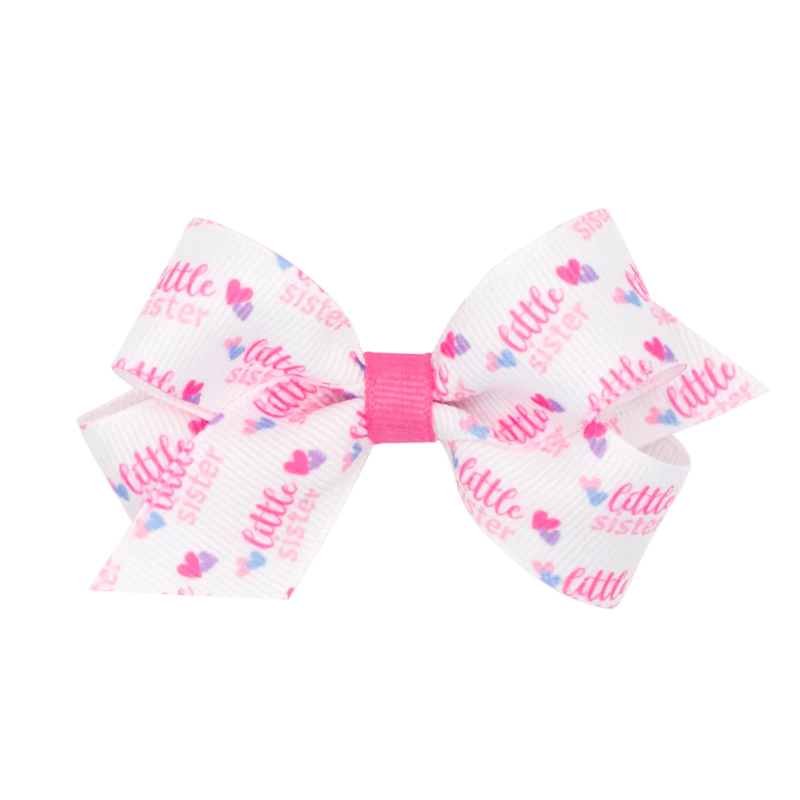 Wee Ones Wee Ones Mini Little Sister Print Bow