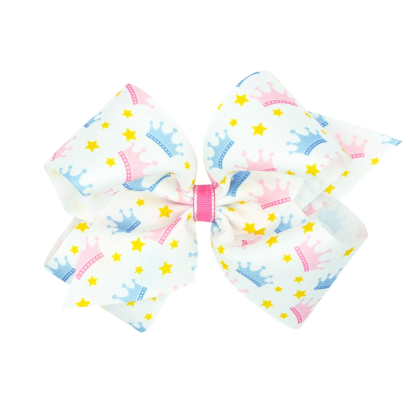 Wee Ones Wee Ones King Princess Crown Print Bow