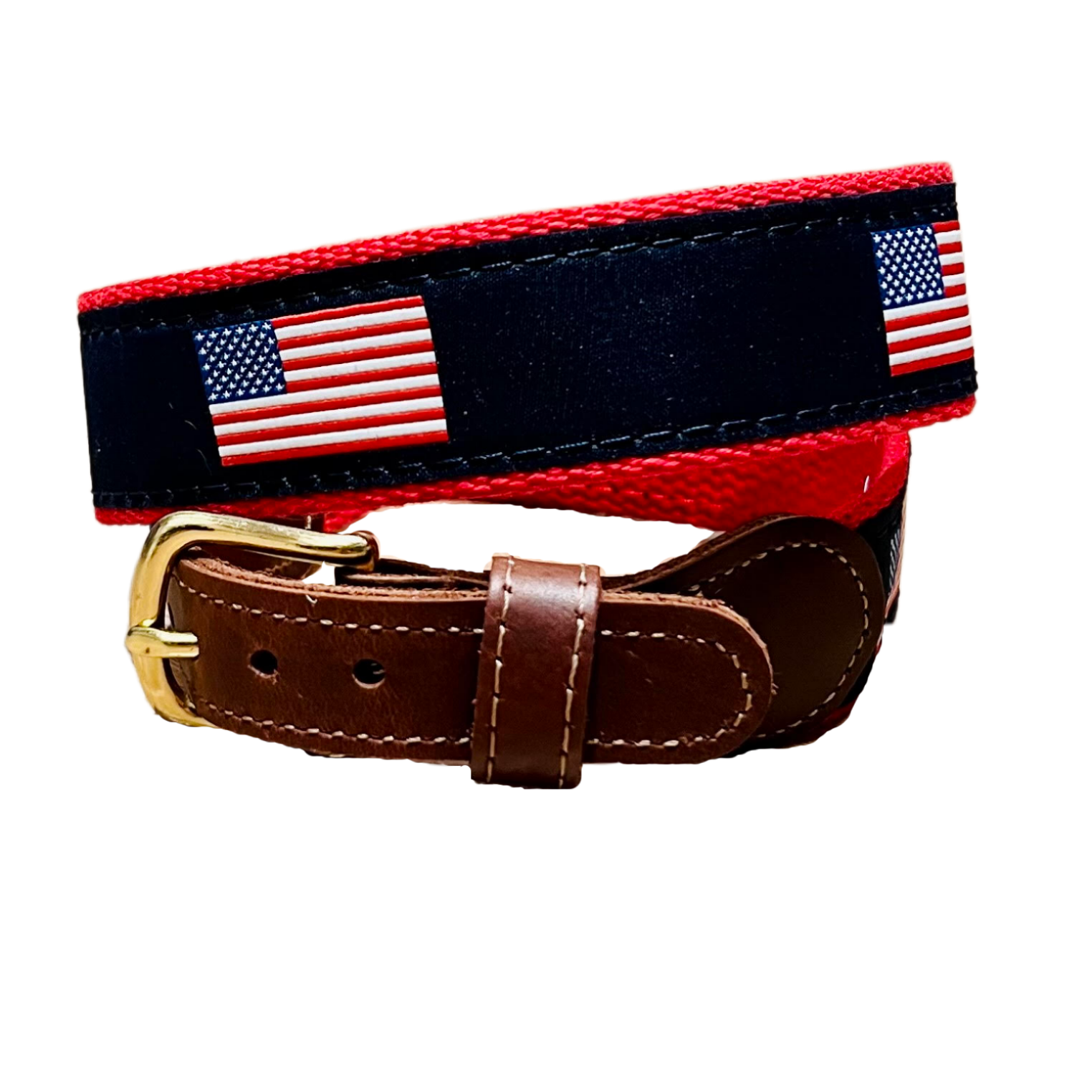 Preston Belts US Flag on Red - Bibs and Kids Boutique