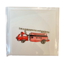 Over the Moon Firetruck Enclosure Card