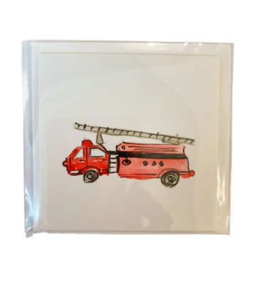 Over the Moon Firetruck Enclosure Card
