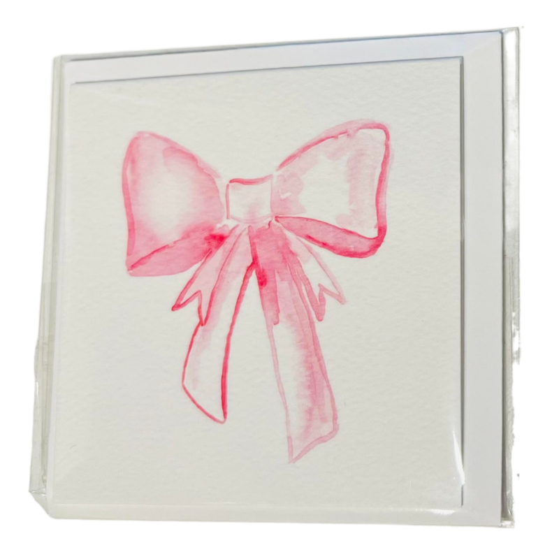 Over The Moon Pink Bow Enclosure Card