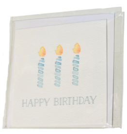 Over the Moon Happy Birthday Blue Candles Enclosure Card
