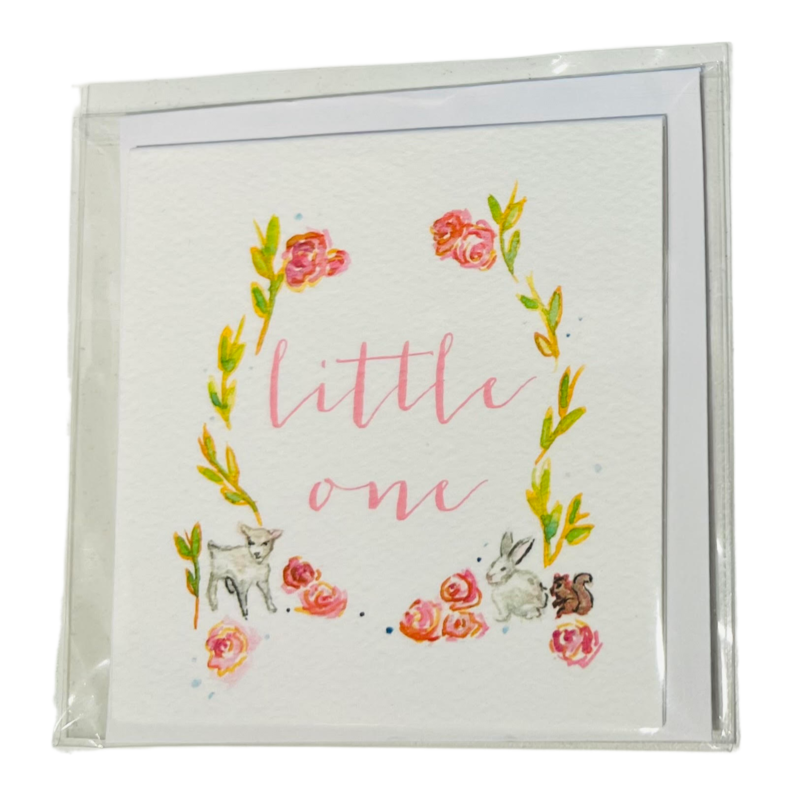 Over the Moon Little One Pink Enclosure Card