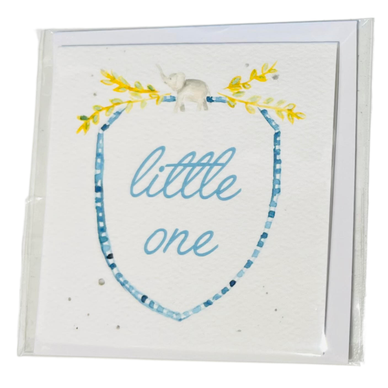 Over the Moon Little One Blue Enclosure Card