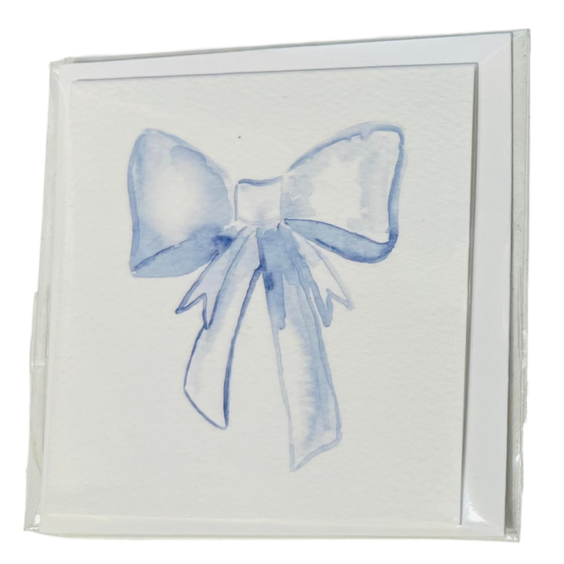 Over The Moon Blue Bow Enclosure Card