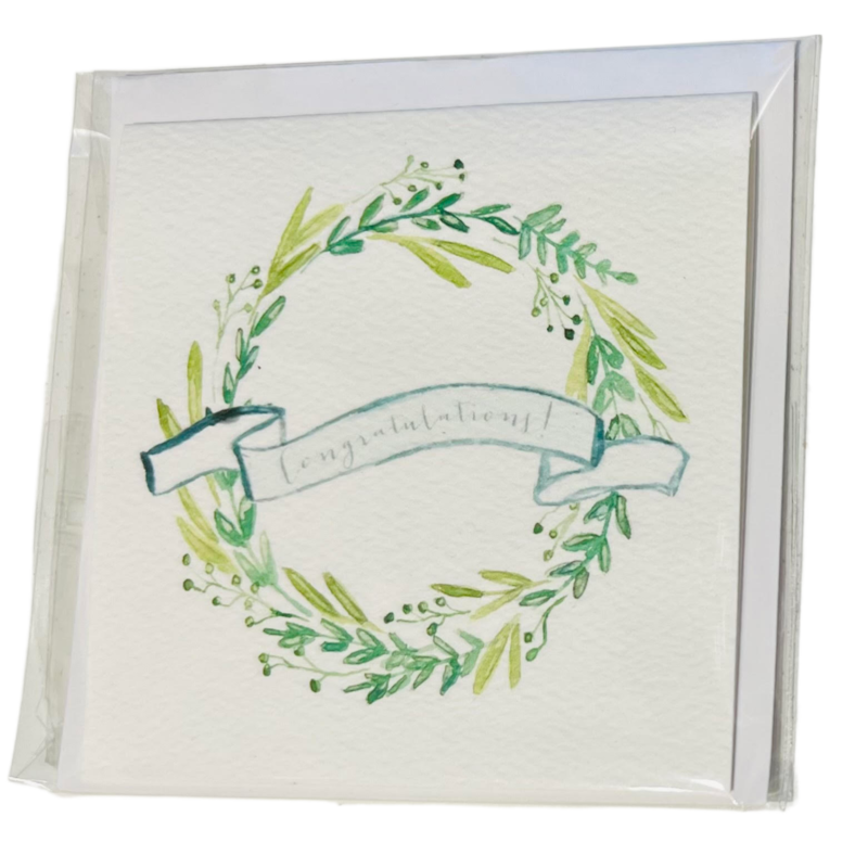 Over the Moon Congratulations Wreath Enclosure Card