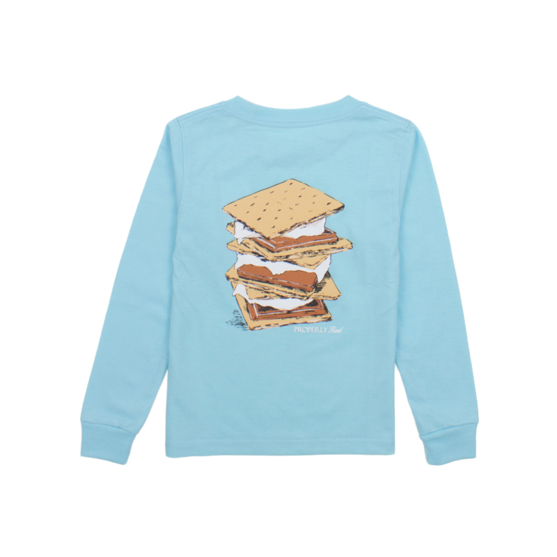 Properly Tied Properly Tied Powder Blue LS Tee - S'Mores