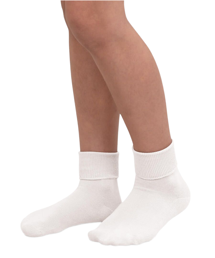 Jefferies Socks Smooth Toe Turn Cuff Socks 1 Pair - White