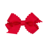 Wee Ones Wee Ones Mini Red Scallop Edge Bow