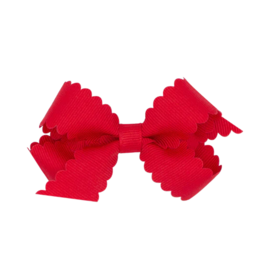 Wee Ones Wee Ones Mini Red Scallop Edge Bow