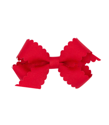 Wee Ones Wee Ones Mini Red Scallop Edge Bow