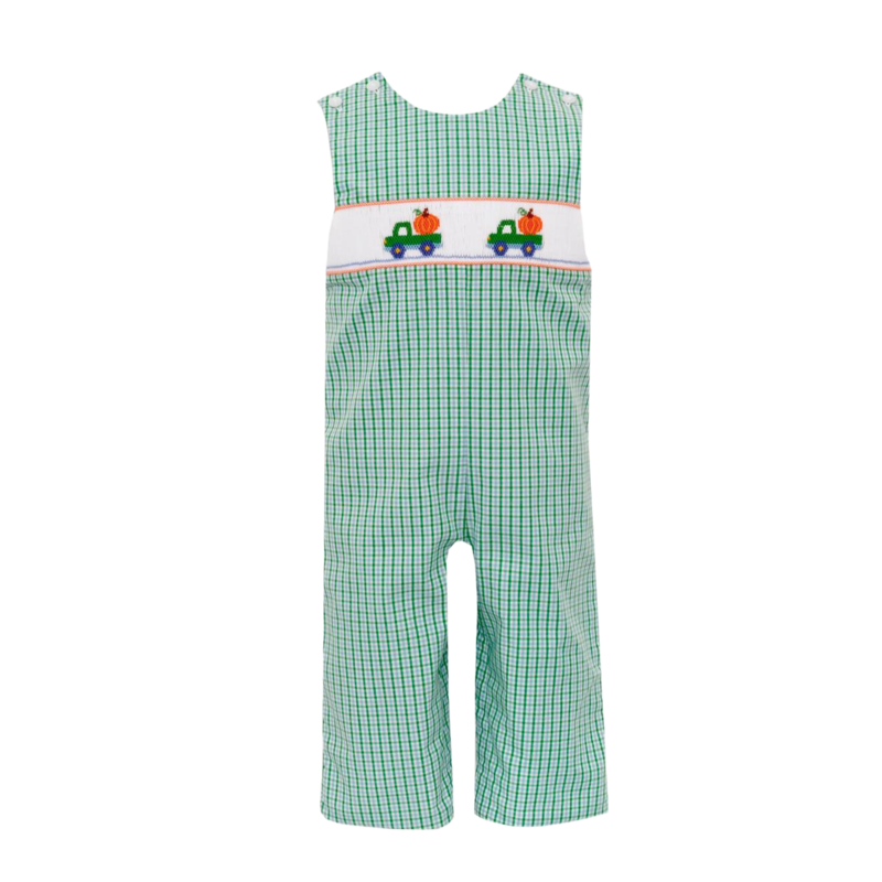 Petit Bebe Petit Bebe Blue & Green Check Pumpkin Truck Jon Jon