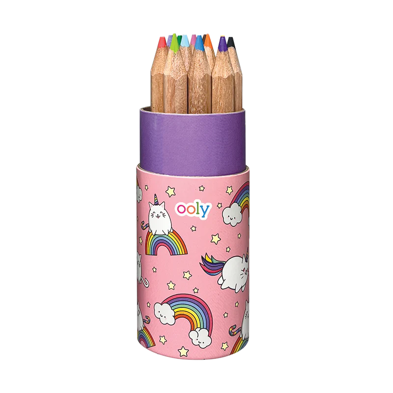 Ooly Ooly Draw 'n' Doodle Mini Colored Pencils + Sharpener - Pink