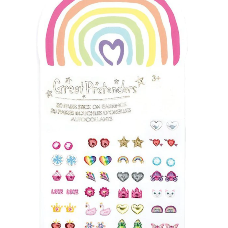 Great Pretenders Rainbow Love Sticker Earrings - Bibs and Kids Boutique