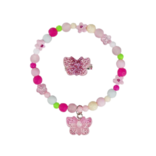 Great Pretenders Great Pretenders Pink Sparkle Butterfly Bracelet & Ring Set