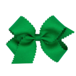 Wee Ones Wee Ones Medium Green Scallop Edge Bow