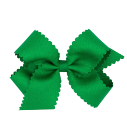 Wee Ones Wee Ones Medium Green Scallop Edge Bow