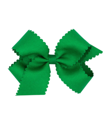 Wee Ones Wee Ones Medium Green Scallop Edge Bow