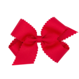Wee Ones Wee Ones Medium Red Scallop Edge Bow