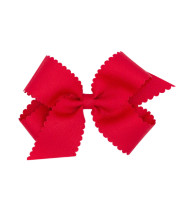 Wee Ones Wee Ones Medium Red Scallop Edge Bow