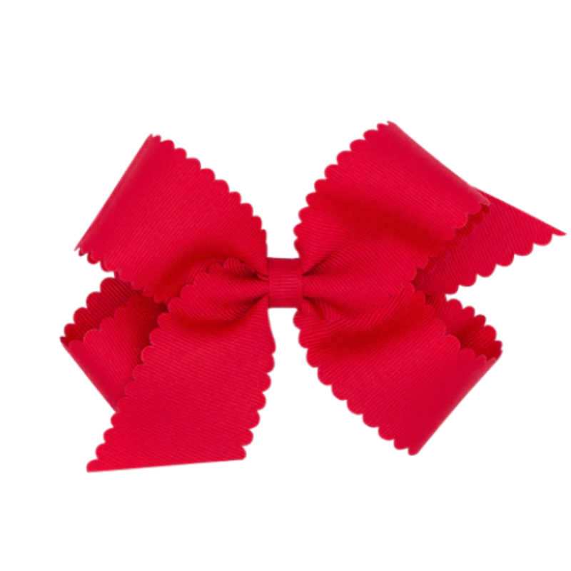 Wee Ones Wee Ones Medium Red Scallop Edge Bow