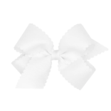 Wee Ones Wee Ones Medium White Scallop Edge Bow